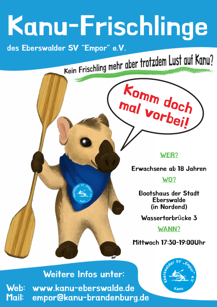 Flyer Erwachsene Kanufrischling Kajak SV Empor e.V. Kanu Eberswalde